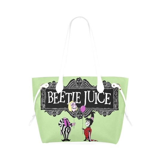 Beetlejuice Leather Tote Bag | Gift For Women | Gift For Teacher | Cartoon Leather