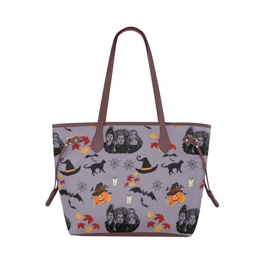 Hocus Pocus Leather Tote Bag | Gift For Women | Gift For Teacher | Cartoon Leather