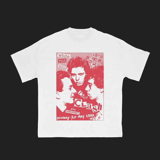 The Clash Shirt, The White Riot Tour Shirt, Vintage Rock Graphic Tee, Grunge