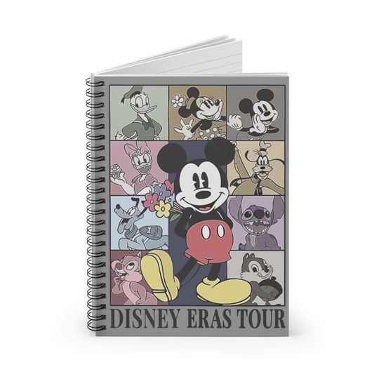 Disney Eras Tour Spiral Notebook - Ruled Line, Disney Notebook, Cartoon Notebook
