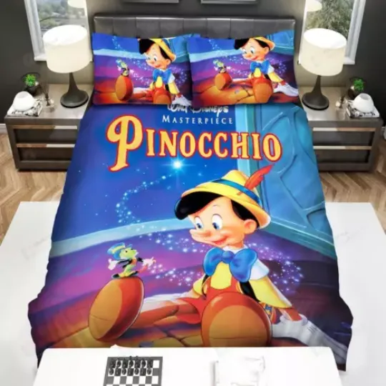 Pinocchio Disney's Masterpiece Quilt Duvet Cover Set Pillowcase Home Textiles