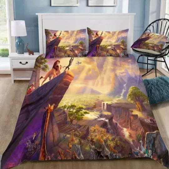 3d Disney The Lion King Poster Quilt Duvet Cover Set Bed Linen Bedclothes