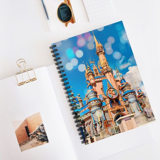 Disney World 50th Anniversary Castle - Spiral Notebook - Ruled Line, Disney notebook, gift for her