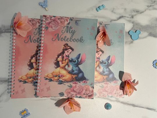 Belle & Stitch A5 Spiral notebook Disney, Disney notebook, gift for her, Back to School, Disney Teacher Gift, Best Teacher, Thank You