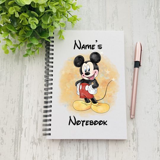Personalised Mickey Mouse Notebook | Gift | Any Name | Present | Birthday | Gift | Celebration | Teacher