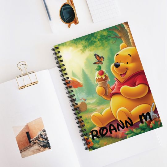 Winnie the Pooh Serenity Spiral Notebook, Personalized Winnie the Pooh Notebook, Winnie the Pooh Journal, Disney Notebook