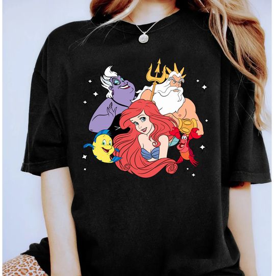Disney The Little Mermaid Characters Shirt, Disneyland Family Shirt
