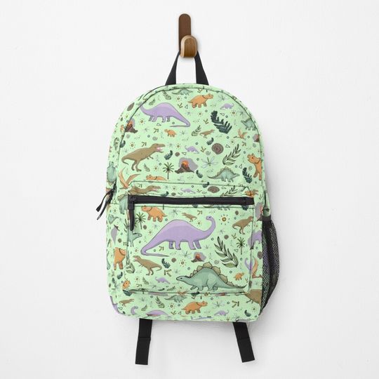Dinosaurs in Green Backpack