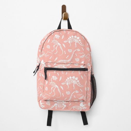 Dinosaurs Fossils on Pink Backpack
