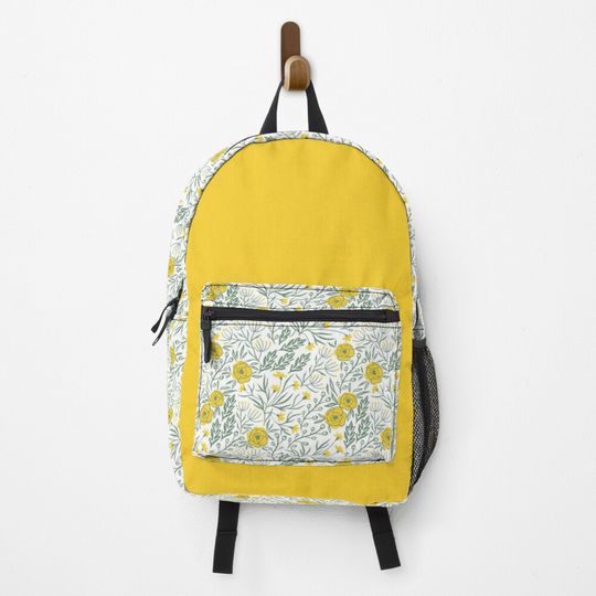 Yellow floral pattern  Backpack