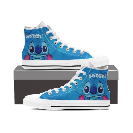 Disney Blue Stitch Men's High Top Sneakers