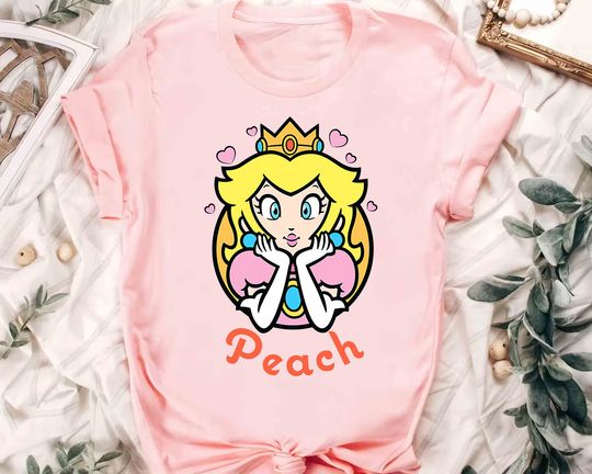 Retro Super Mario Princess Peach Comfort Colors Shirt, Super Mario Shirt, Magic Kingdom Disneyland Family Vacation Shirt, Birthday Gift Tee