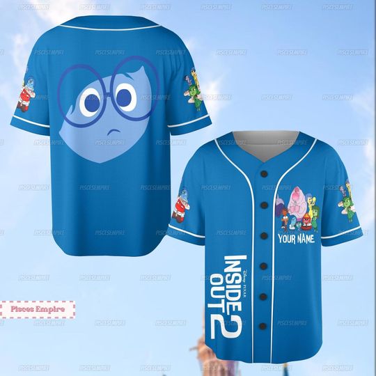 Sadness Inside Out Shirt, Personalized Inside Out 2 Baseball Shirt, Inside Out Movie Shirt, Sadness Character Shirt, Disney Pixar Shirt