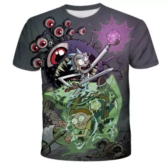 HOT ! Rick and Rickandmorty Cartoon Movie Funny Unisex 3D T-Shirt | Cotton Short Sleeve Tee | Disney Costum | Disneyland Trip Outfit