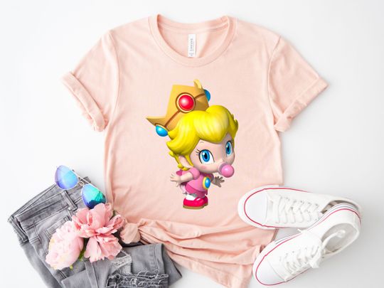 Baby Princess Peach Cotton Tee, Graphic Tshirt for men, women, Unisex, Trending Casual Fashion