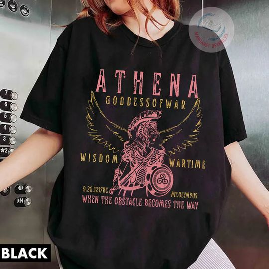 Athena Dark Academia Cotton Tee, Graphic Tshirt for men, women, Unisex, Trending Casual Fashion Funny Nerd Shirt