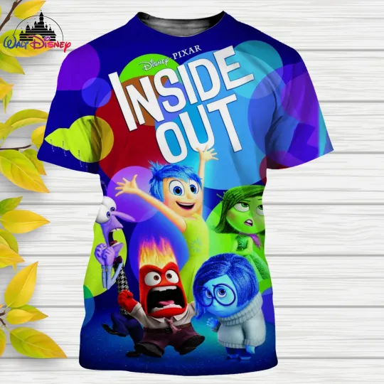 2024 Disney Cartoon Movie Inside Out 3d Print Tshirt, Men Women Casual Style Short Sleeve, Children Summer Casual Streetwear