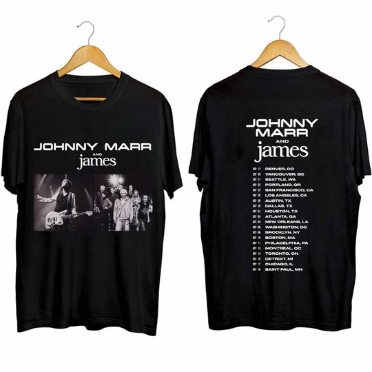Johnny Marr and James 2024 Tour Shirt, Johnny Marr Fan Shirt, Gift for Fan, Comfortable Short Sleeve Tee for Men, Women, Kids