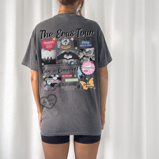 foxborough night 1 retro tee | comfort colors | tour | female rage | merch | eras | mirrorball | it was rare | tour shirt | in my era