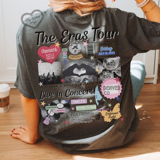 denver night 1 retro tee | comfort colors | tour | female rage | merch | eras | mirrorball | it was rare | tour shirt | in my era