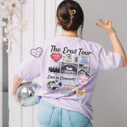 singapore night 2 retro tee | comfort colors | tour | female rage | merch | eras | mirrorball | it was rare | tour shirt | in my era