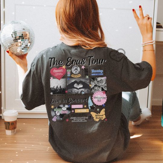 singapore night 4 retro tee | comfort colors | tour | female rage | merch | eras | mirrorball | it was rare | tour shirt | in my era