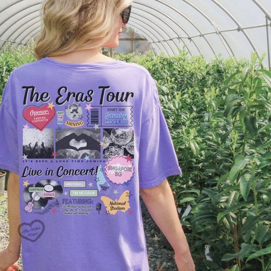 singapore night 6 retro tee | comfort colors | tour | female rage | merch | eras | mirrorball | it was rare | tour shirt | in my era