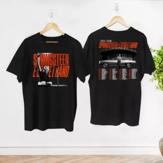 Bruce Springsteen And E Street 2024 Tour Shirt | Cotton Short Sleeve Tee | Summer Casual Shirt