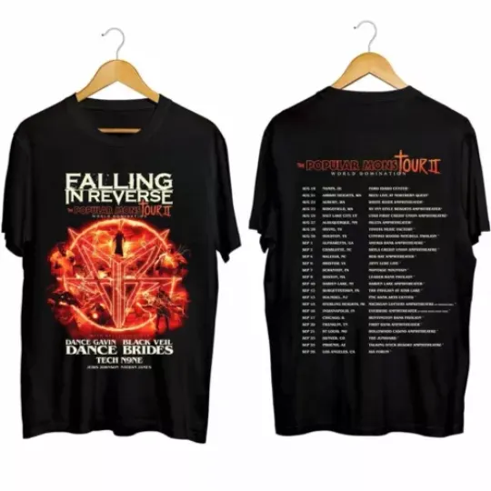 Falling in Reverse - Popular Monstour II 2024 Shirt | Cotton Short Sleeve Tee | Summer Casual Shirt