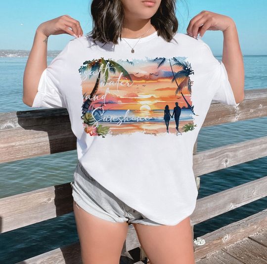 Salt Water Sunshine shirt Retro Summer unisex short sleeves t-shirt, Multiple colors full size S-5XL shirt, Trending summer gift