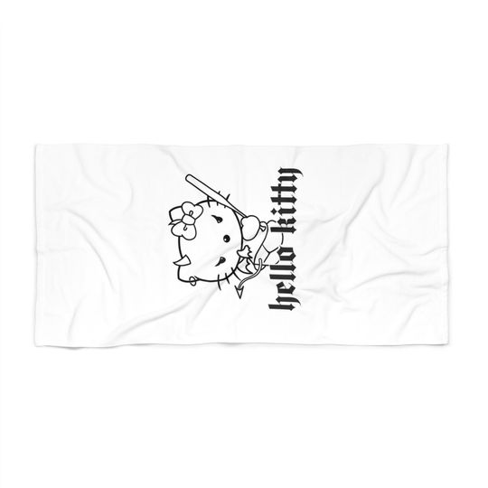 Hello Kitty Beach Towel | Cat Beach Towel | Kitty Lover Gift | Towel for Kids | Kawaii Bath Towel | Pool Towel | Colorful Summer Beach Towel
