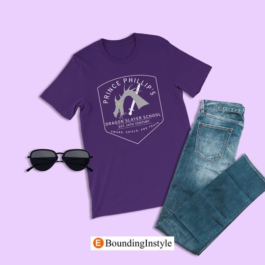 Sleeping Beauty Shirt, Prince Phillip's Dragon Slayer School Shirt, Disney Shirt, Casual Cotton Summer Short Sleeved Shirt, Disney Men Clothing for Men, Women and Kids