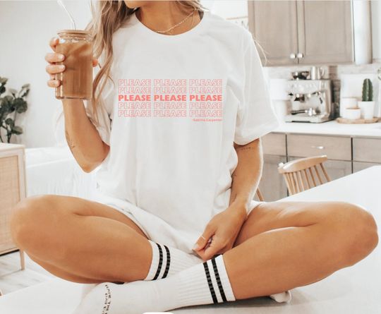 Sabrina Carpenter "Please Please Please" Lyric cotton tee, Graphic Tshirt for men, women, Unisex, Trending Music Tour