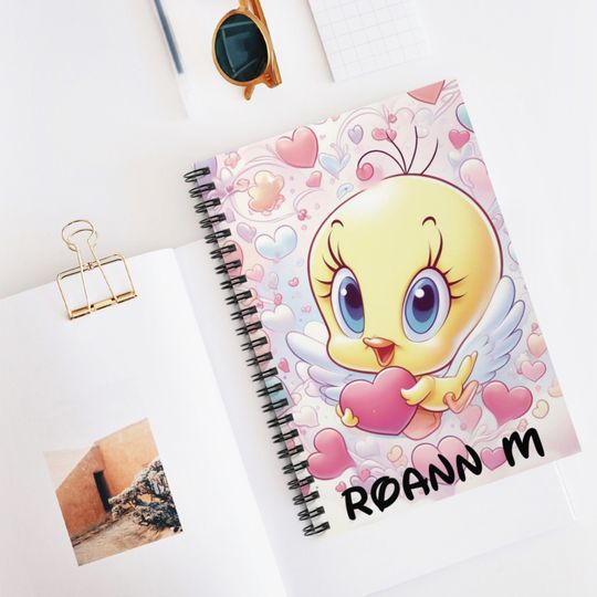 Tweety Bird Heartfelt Moments Spiral Notebook, Personalized Tweety Bird Notebook, Tweety Bird Diary, Tweety Bird Journal, Looney Tunes,