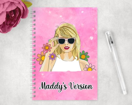 Personalised Notebook | Gift | Any Name | Present | Birthday | Gift | Celebration | Christmas | Taylor Inspired