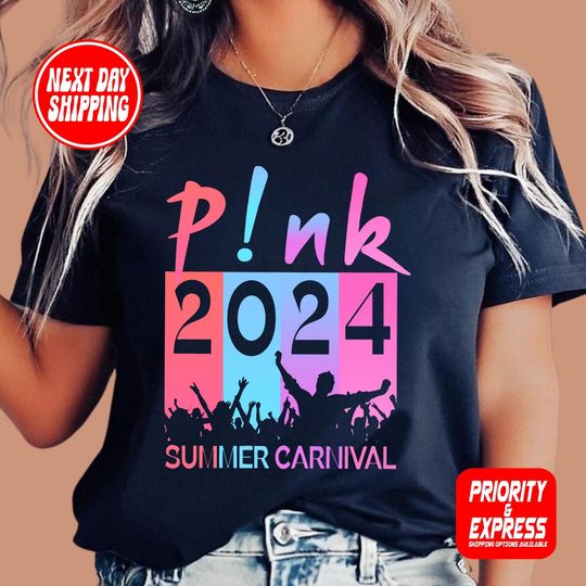 Pink Summer Carnival 2024 Cotton Tee, Graphic Tshirt for men, women, Unisex, Trending Casual Fashion