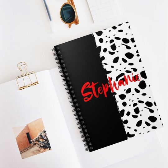 Cruella Notebook, Cruella de Vil Notebook, 101 Dalmatians Notebook, Disney Villain, Disney Office, Disney Home, Disney Desk, Disney Gifts
