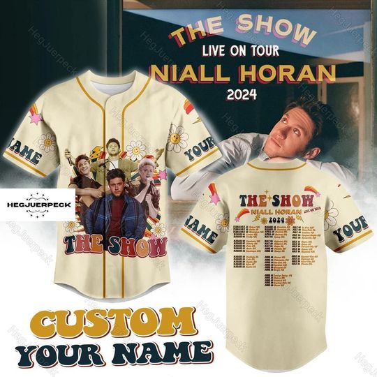 Niall Horan Customized Baseball Jersey, Niall Horan The Show Shirt, Niall Horan Baseball Shirt, Niall Horan Live On Tour Shirt