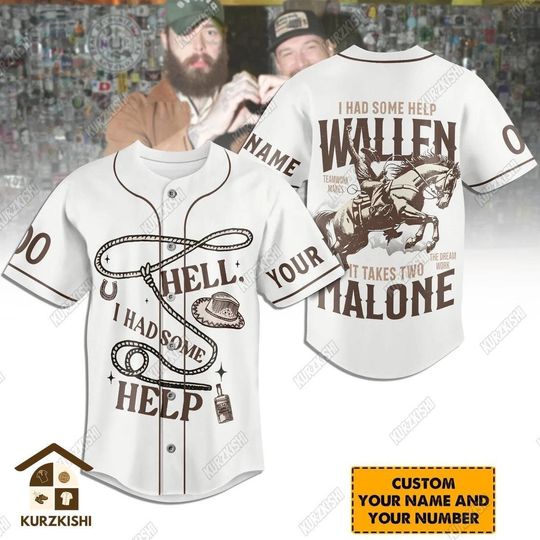 I Had Some Help Shirt, Wallen And Malone Jersey Shirt, Custom Wallen And Malone Shirt, Posty Howdy Shirt, Wallen Western Shirt
