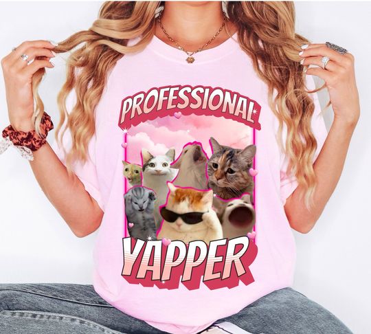 Professional Yapper Funny Meme cotton tee, Graphic Tshirt for men, women, Unisex, Trending Gifts