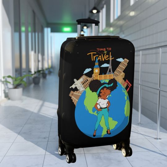 Betty Boops Time to Travel Protective Luggage Cover | Gift for her | Birthday Gift | Mother's Day | Graduation Gift | Travel Enthusiest Gift