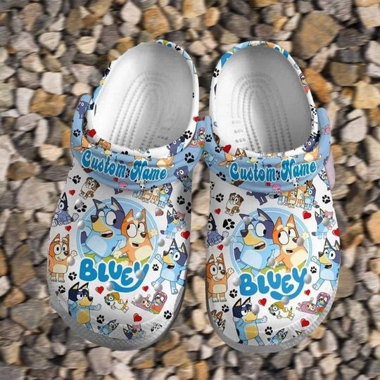 Personalized BlueyDad Family Birthday Clog Shoes, Clogs Shoes For Men Women and Kid, Funny Clogs Crocs, Crocband, Cartoon Dog Family
