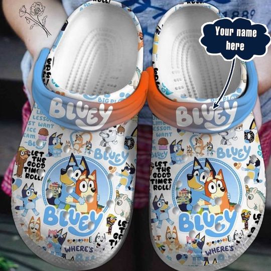 Personalized BlueyDad Family Birthday Clog Shoes, Clogs Shoes For Men Women and Kid, Funny Clogs Crocs, Cartoon Dog