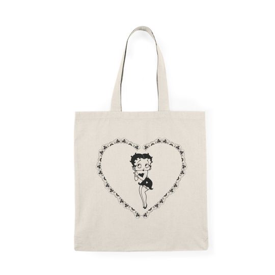Cute Cartoon Girl Betty Boop Woman Cherries Harajuku Tote Bag, Foldable Shopping Bag, Shopping Shopper Handbag