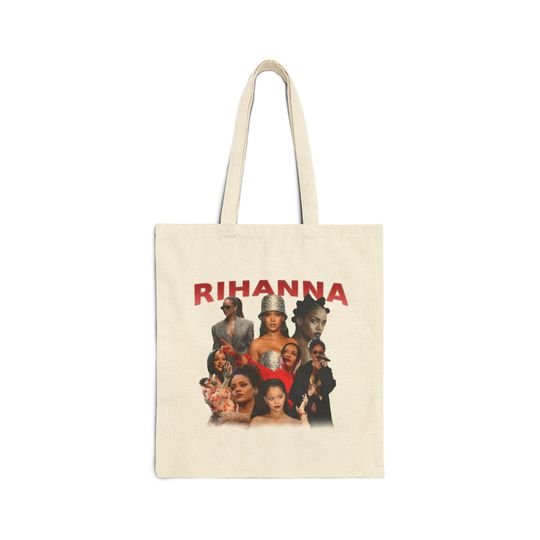 Rihanna Tote Bag, Music Lover Shoulder Tote Bag, Shopping Bag Gifts