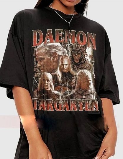 Daemon Targaryen Shirt, Retro Bootleg Tshirt, Vintage 90s Rap Tee, House of the Dragon shirt, Custom Tee From Photo, Game of Throne shirt