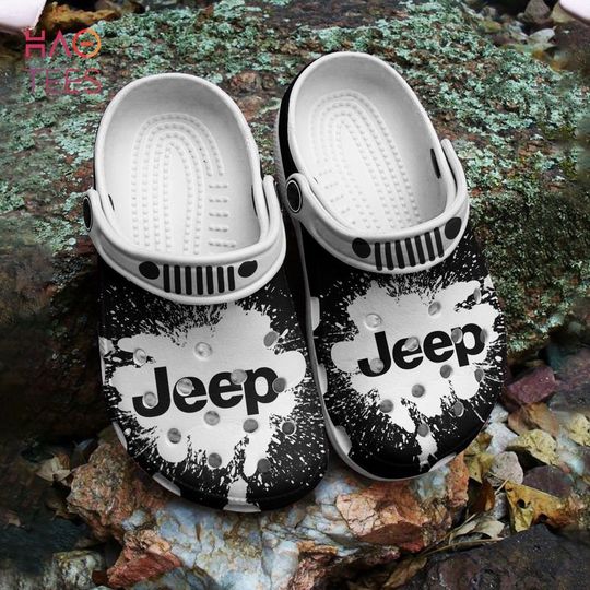 Black White Jeep Crocs Crocband Clog Shoes For Jeep Lover, Clogs Shoes For Men Women and Kid, Funny Clogs Crocs, Halloween Gift