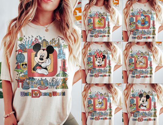 Vintage Walt Disneyworld Shirt, Disney All Characters Shirt, Mickey And Friends Shirt, Disney Group Shirt, Disney Family Tee, Disney Trip