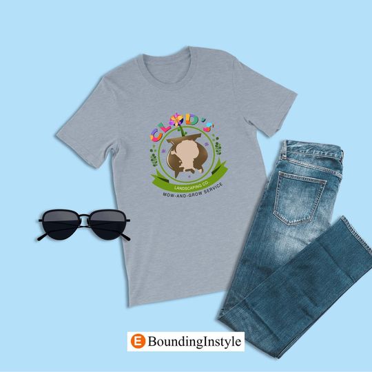 Elemental 2023 Logo Shirt, Mow-and-Grow Service Landscaping Co., Clod Shirt, Disney Shirt, Casual Cotton Summer Short Sleeved Shirt, Disney Men Clothing for Men, Women and Kids