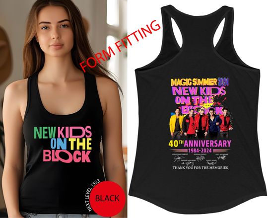 NKOT Block Magic Summer 2024 Shirt, NK on The Block Shirt, 40th Anniversary, Double Side, NKOT Block Group Tour, Next Level Racerback